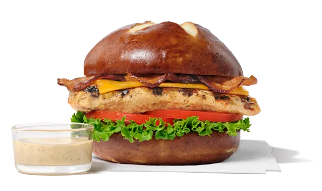 Grilled Pretzel Cheddar Club